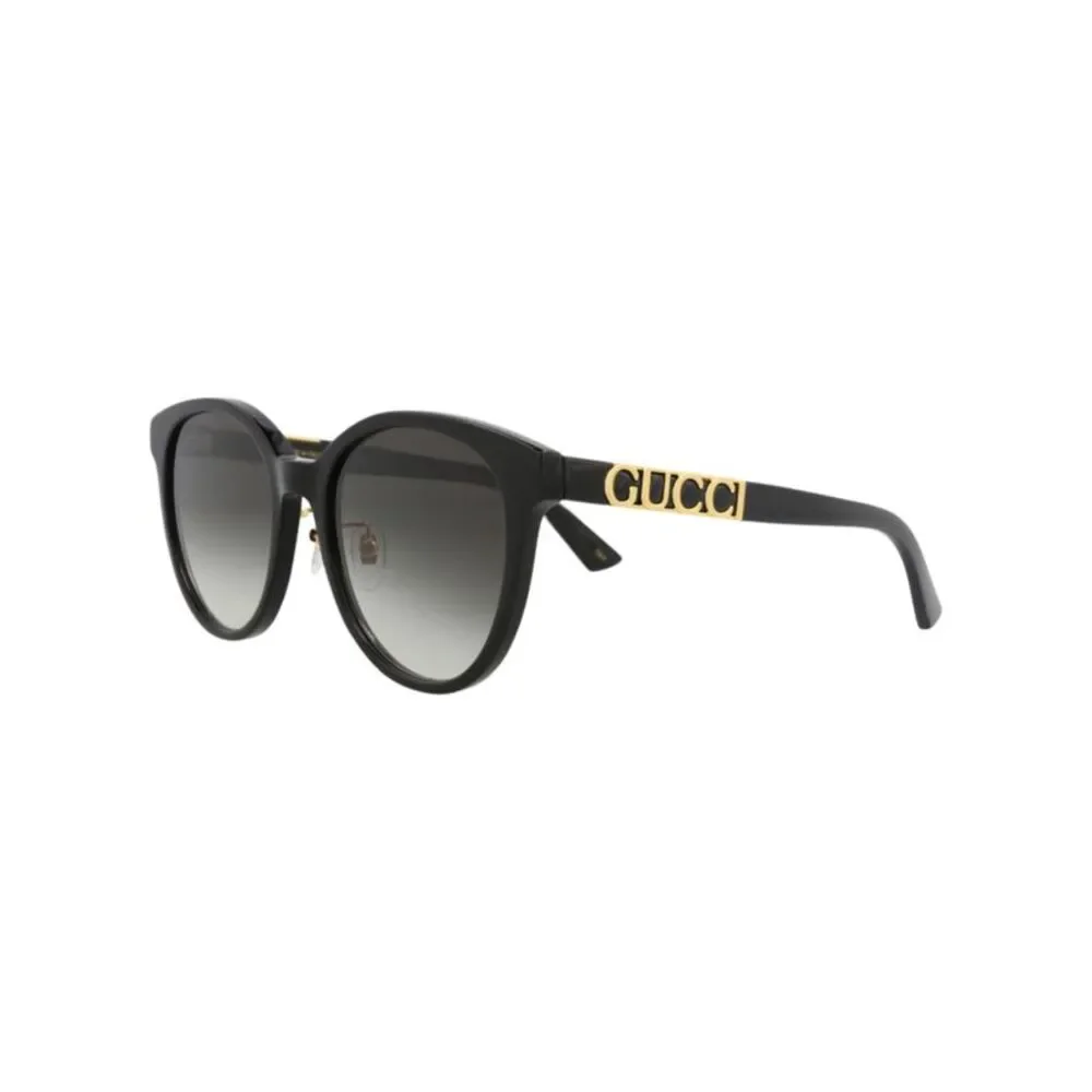 Gucci Round-Frame Acetate Sunglasses Black Womens